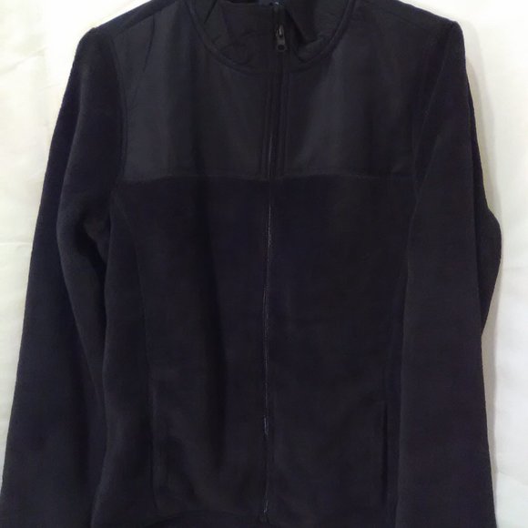 Emily B Ladies Long Sleeve Teddy Bear Fleece Jacket Color Black Size Small - Picture 2 of 5